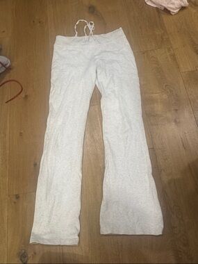 Brandy Melville Flare Light Gray Lounge Pants - Drawstring Casual Pants